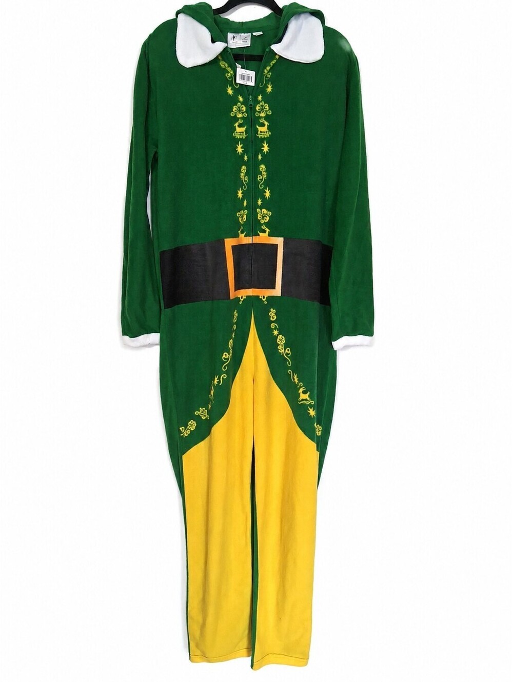 Elf Christmas Green Union Suit One Piece Hooded Pajamas/Costume Size M New